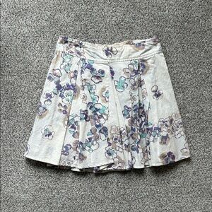 Frenchi Floral Skater Skirt in Purple and Cream
